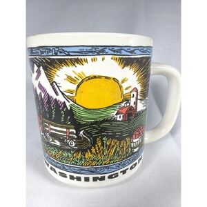 Nice Washington State Souvenir Coffee Mug Unisex‎ OS White Ceramic Vintage PNW